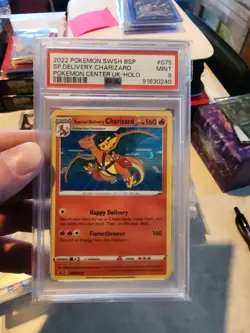 2022 POKEMON SWSH POKEMON CENTER UK #075 SPECIAL DELIVERY CHARIZARD-HOLO PSA 9 - Image 1