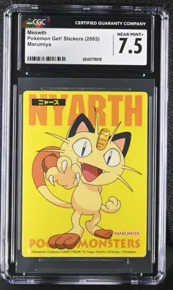 Pokemon Meowth Marumiya Get! Sticker 2005 CGC 7.5 POP 2 Japan - Image 1