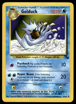 Pokemon TCG Fossil #35/62 Golduck MP - Image 1