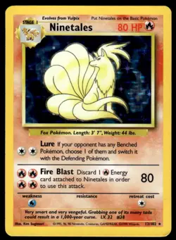Pokemon TCG Base Set #012/102 Ninetales MP - Image 1