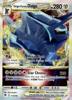 Pokemon TCG SWSH10: Astral Radiance #114/189 Origin Forme Dialga VSTAR - Image 1
