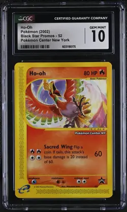 Ho-Oh #52 Pokemon Center NY Promo CGC 10 Black Star Promo CGC 10 Pokemon 2002 - Image 1