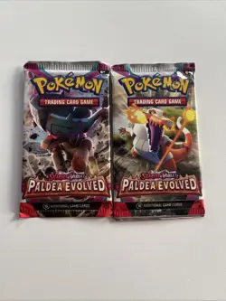 Pokemon TCG Scarlet and Violet: Paldea Evolved Booster Pack New Sealed Lot of 2 - Image 1