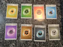 Pokemon 151 Basic Energy Cosmo Holo Full Set Of (8) SVE 001-008 Swirls - Image 1