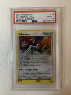 PSA 8 NM-MINT Salamence Cosmos Holo Promo Pokemon 2003 EX Dragon #19 - Image 1