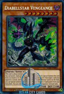 Yugioh ALIN-EN011 Diabellstar Vengeance Secret Rare 1st Edition - Image 1