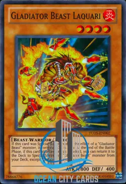 Yugioh Gladiator Beast Laquari TU05-EN002 - Super Rare - Image 1