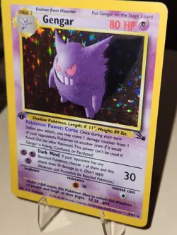 Pokemon Gengar 1st Edition Holo Rare Card 5/62 Fossil Set 1999 - Image 1