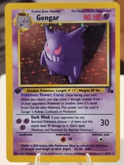 Pokemon Gengar 1st Edition Holo Rare Card 5/62 Fossil Set 1999 - Image 2