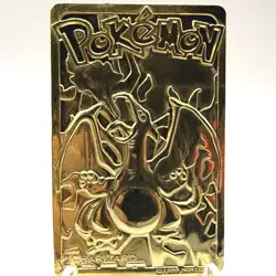 Vintage Pokemon Burger King 23K Gold Charizard Gold Card With Case - Image 2