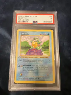 1999 Pokemon Game Squirtle 1st Edition Card PSA 5 #63 - Image 1