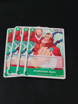 4 x Scratchmen Apoo EB01-015 Non Holo ST24 One Piece TCG Card Game Playset NM - Image 1
