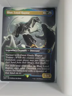 Blue, Loyal Raptor (Borderless) #8 Magic the Gathering Card - Image 1