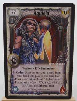 WARLORD Saga of the Storm CCG Elf Character Card AQUIELA 062/162 - Image 1