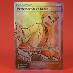 Pokemon English TCG Card Cosmic Eclipse Professor Oak's Setup 233/236 Full Art - Image 1