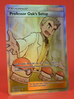 Pokemon English TCG Card Cosmic Eclipse Professor Oak's Setup 233/236 Full Art - Image 3