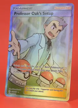 Pokemon English TCG Card Cosmic Eclipse Professor Oak's Setup 233/236 Full Art - Image 4