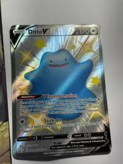 Ditto V SHINY SV118/SV122 Shining Fates NM Full Art Ultra Rare Pokemon Card TCG - Image 1