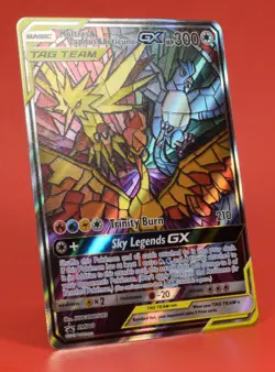 Pokemon English TCG Card Sun Moon Promo Moltres Zapdos Articuno GX SM210 Holo - Image 3