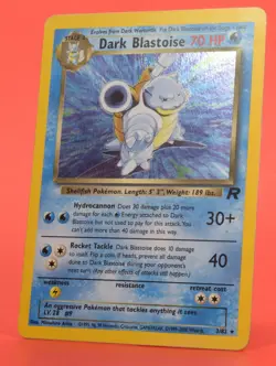 Pokemon TCG Card English Team Rocket Dark Blastoise 3/82 Holo Rare - Image 4