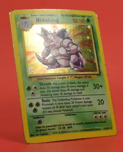 Pokemon TCG Card English Base Set Nidoking 11/102 Holo Rare - Image 3
