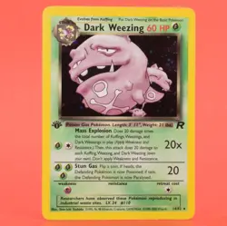 Pokemon TCG Card English 1st edition Team Rocket Dark Weezing 14/82 Holo Rare - Image 1