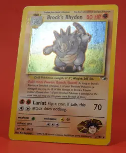 Pokemon TCG English Card Gym Heroes Brock's Rhydon 2/132 Holo Rare - Image 4