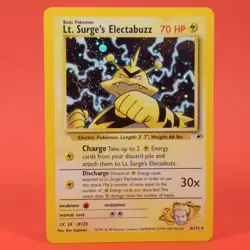 Pokemon TCG English Card Gym Heroes Lt. Surge's Electabuzz 6/132 Holo Rare - Image 1