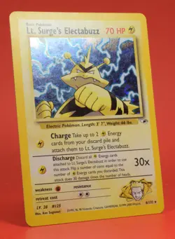 Pokemon TCG English Card Gym Heroes Lt. Surge's Electabuzz 6/132 Holo Rare - Image 3