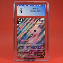 Pokemon TCG English Card Fusion Strike Mew V Full Art CGC 9 Mint Graded Holo - Image 1