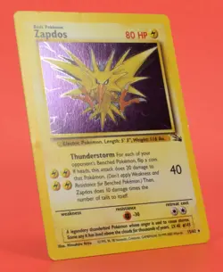 Pokemon TCG Card English Fossil Set Zapdos 15/62 1999-2000 Cosmos Holo Rare - Image 3