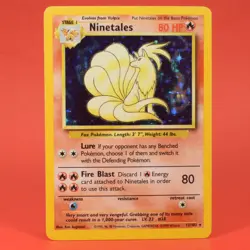 Pokemon TCG English Card Base Set Ninetales 12/102 Holo Rare - Image 1