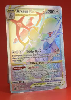Pokemon English TCG Card Brilliant Stars Arceus VSTAR 176/172 Rainbow - Image 3
