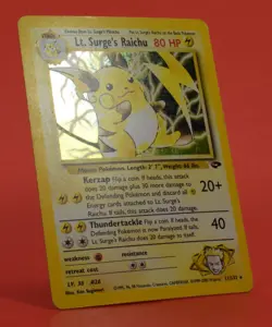 Pokemon TCG Card English Gym Challenge Lt. Surge's Raichu 11/132 Holo Rare - Image 3
