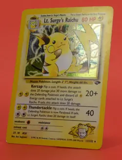 Pokemon TCG Card English Gym Challenge Lt. Surge's Raichu 11/132 Holo Rare - Image 4