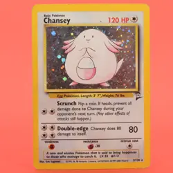 Pokemon TCG Card English Base Set 2 Chansey 3/130 Holo Rare - Image 1