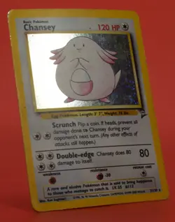 Pokemon TCG Card English Base Set 2 Chansey 3/130 Holo Rare - Image 3