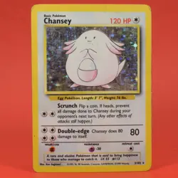 Pokemon TCG English Card Base Set Chansey 3/102 Holo Rare - Image 1