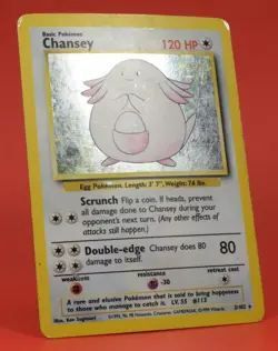 Pokemon TCG English Card Base Set Chansey 3/102 Holo Rare - Image 3