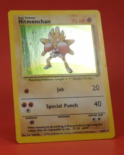 Pokemon TCG English Card Base Set Hitmonchan 7/102 Holo Rare - Image 3