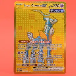 Pokemon TCG English Card Temporal Forces Iron Crown ex 216/162 Golden Rare - Image 1