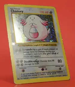 Pokemon TCG Card English Shadowless Base Set Chansey 3/102 Holo Rare - Image 3