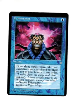 Brainstorm Ice Age severe miscut NM-/LP glossy back MTG Magic the Gathering - Image 1