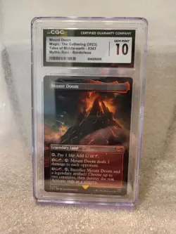 CGC 10 Mount Doom Borderless Showcase MTG 0343 Lord of the Rings LOTR Mythic - Image 1