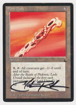 Signed Bone Flute MP The Dark Artist Christopher Rush 1994 MTG Magic Vintage EDH - Image 1
