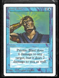 Psionic Blast MTG Unlimited Edition--close but not quite Near Mint; call it LP - Image 1