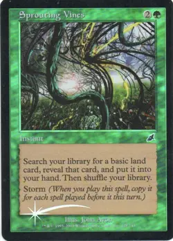 MTG: Scourge: Foil Sprouting Vines: Lightly Played Condition - Image 1