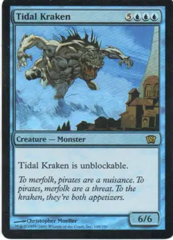 MTG: Eighth Edition: Foil Tidal Kraken: Lightly Played Condition - Image 1