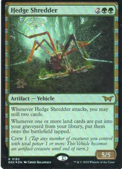 MTG: Duskmourn: House of Horror: Prerelease Foil Hedge Shredder: LP Condition - Image 1