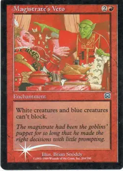 MTG: Mercadian Masques: Foil Magistrate's Veto: Lightly Played Condition - Image 1